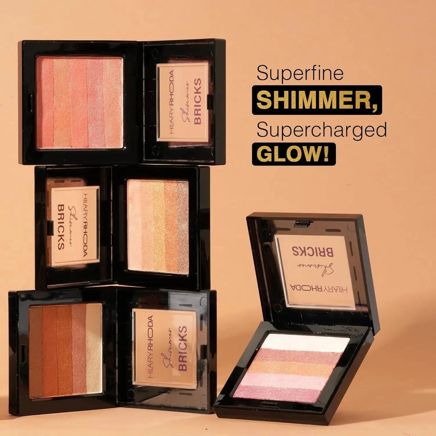 Hilary Rhoda Shimmer Bricks Highlighter Palette - Bronzers, Highlighters & Blushes, Highly Pigmented, Long-Lasting Glow (Shade 01, 8.1g)