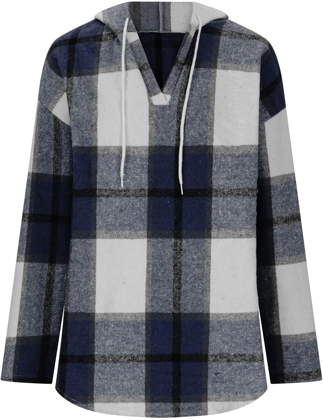 Hoodies for Women Long Sleeve Plaid Shirt Oversized Flannel Sweatshirt Dressy Casual Shirts Loose Fit Pullover Hoodie
