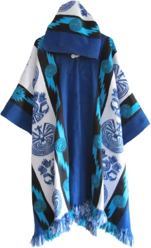 Hoodies Poncho Cape for Women and Men, Unisex Aztec Cloak Wrap Shawl Coat Bat Sleeve Fashion Knitted Hooded Pullover