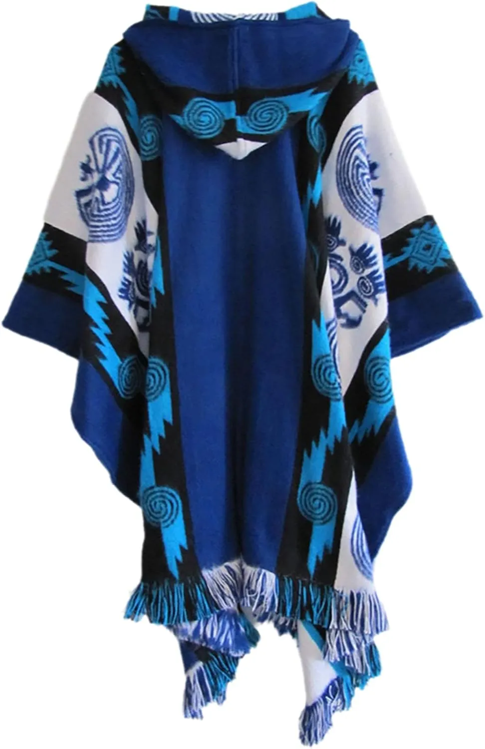 Hoodies Poncho Cape for Women and Men, Unisex Aztec Cloak Wrap Shawl Coat Bat Sleeve Fashion Knitted Hooded Pullover