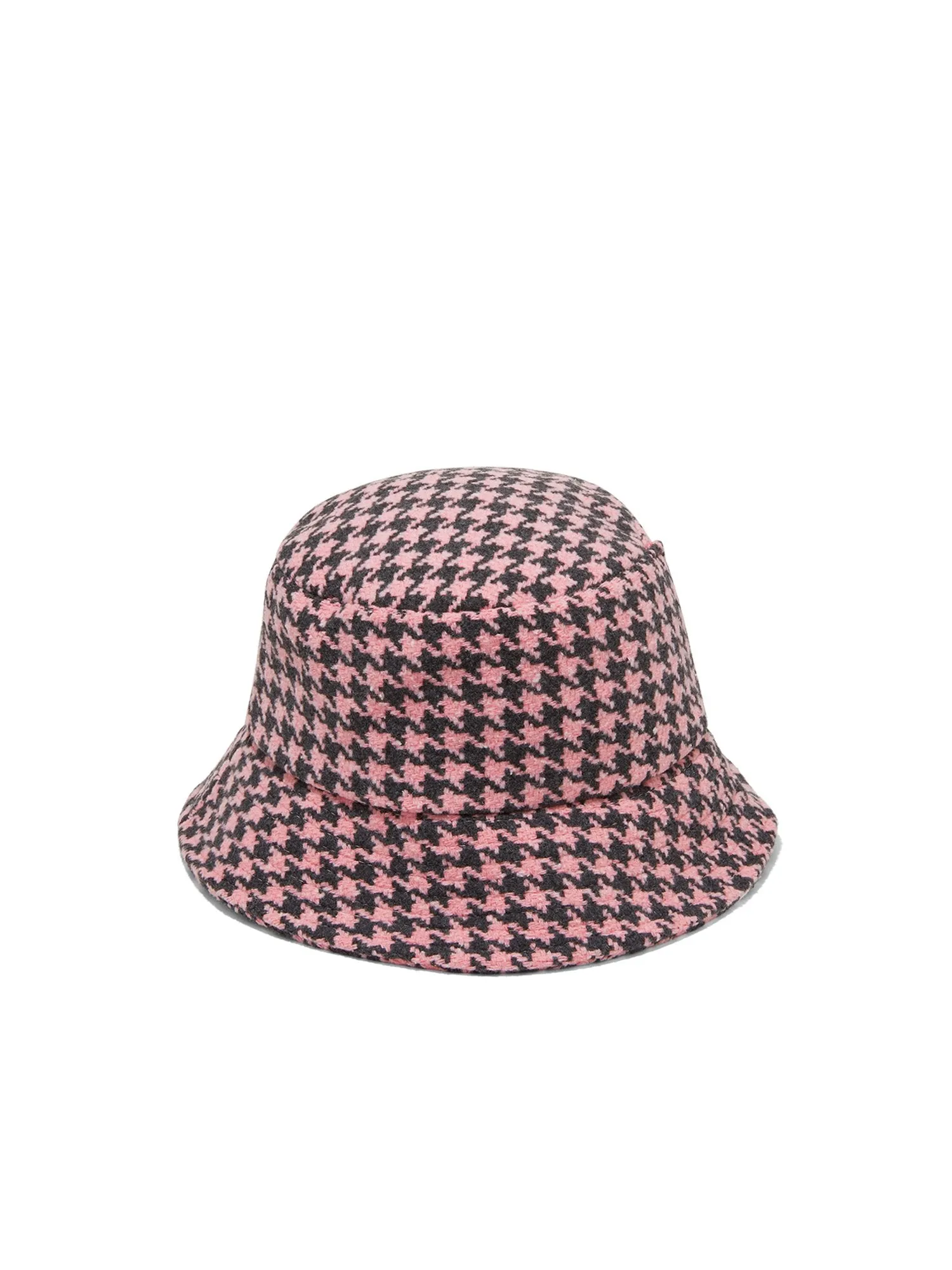 Houndstooth-Print Bucket Hat