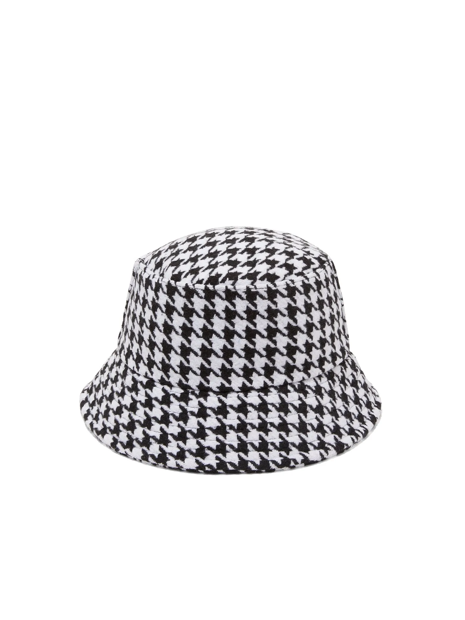 Houndstooth-Print Bucket Hat