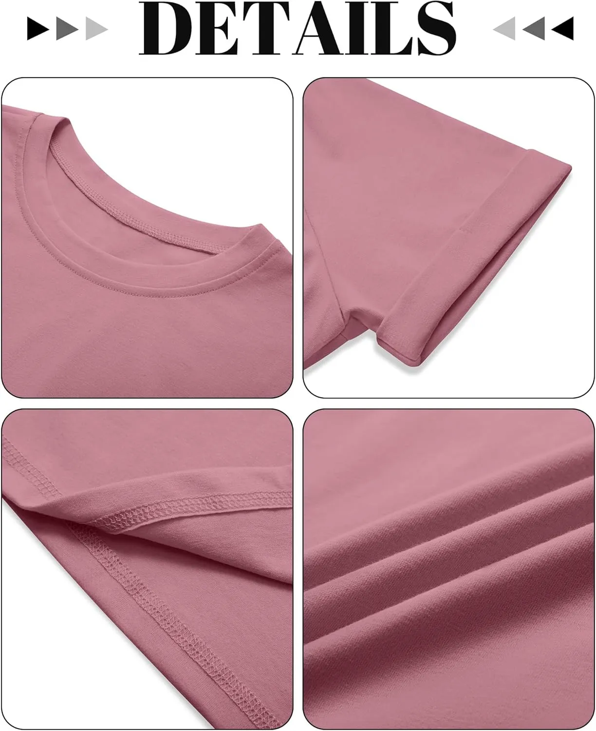 Huukeay 3 Pack Women's Cotton T Shirts Casual Short Sleeve Tunic Tops Crewneck Summer Plain Basic Loose Fit Tee