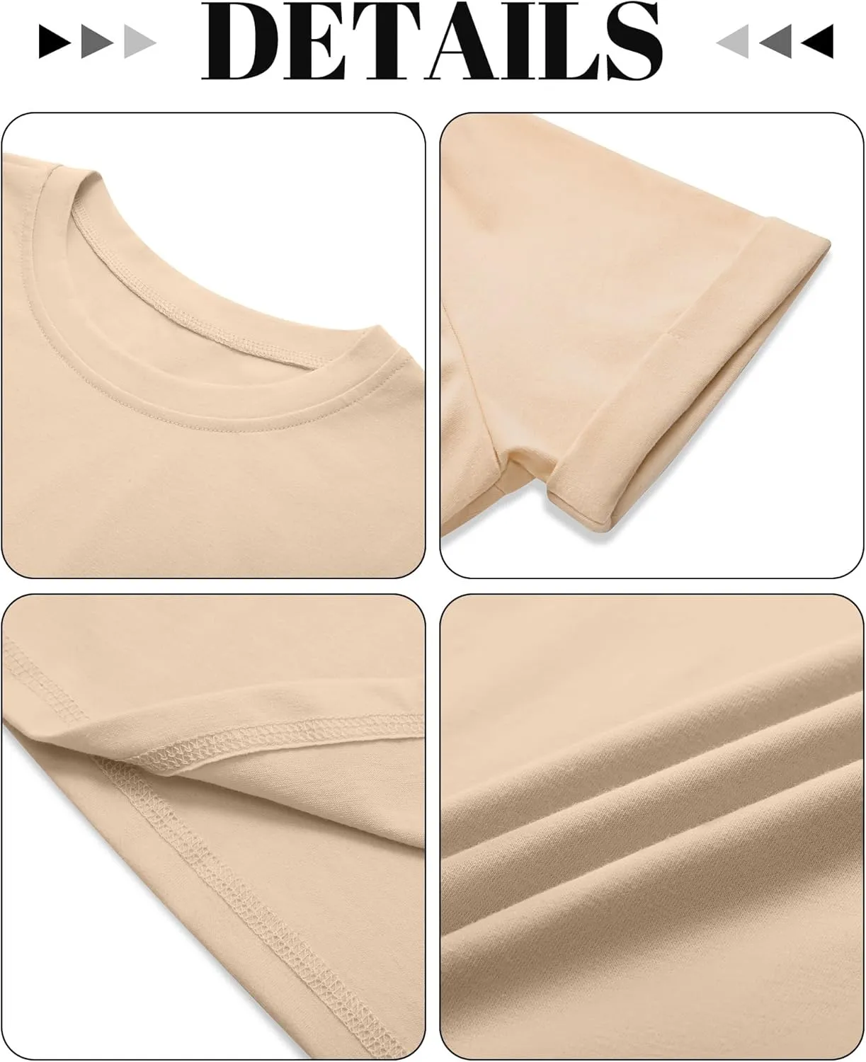 Huukeay 3 Pack Women's Cotton T Shirts Casual Short Sleeve Tunic Tops Crewneck Summer Plain Basic Loose Fit Tee