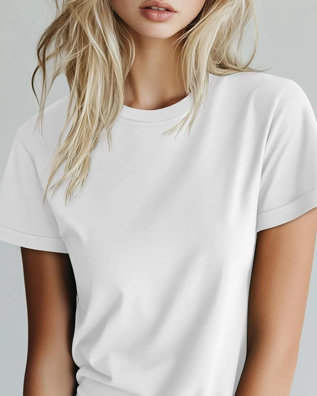 Huukeay 3 Pack Women's Cotton T Shirts Casual Short Sleeve Tunic Tops Crewneck Summer Plain Basic Loose Fit Tee