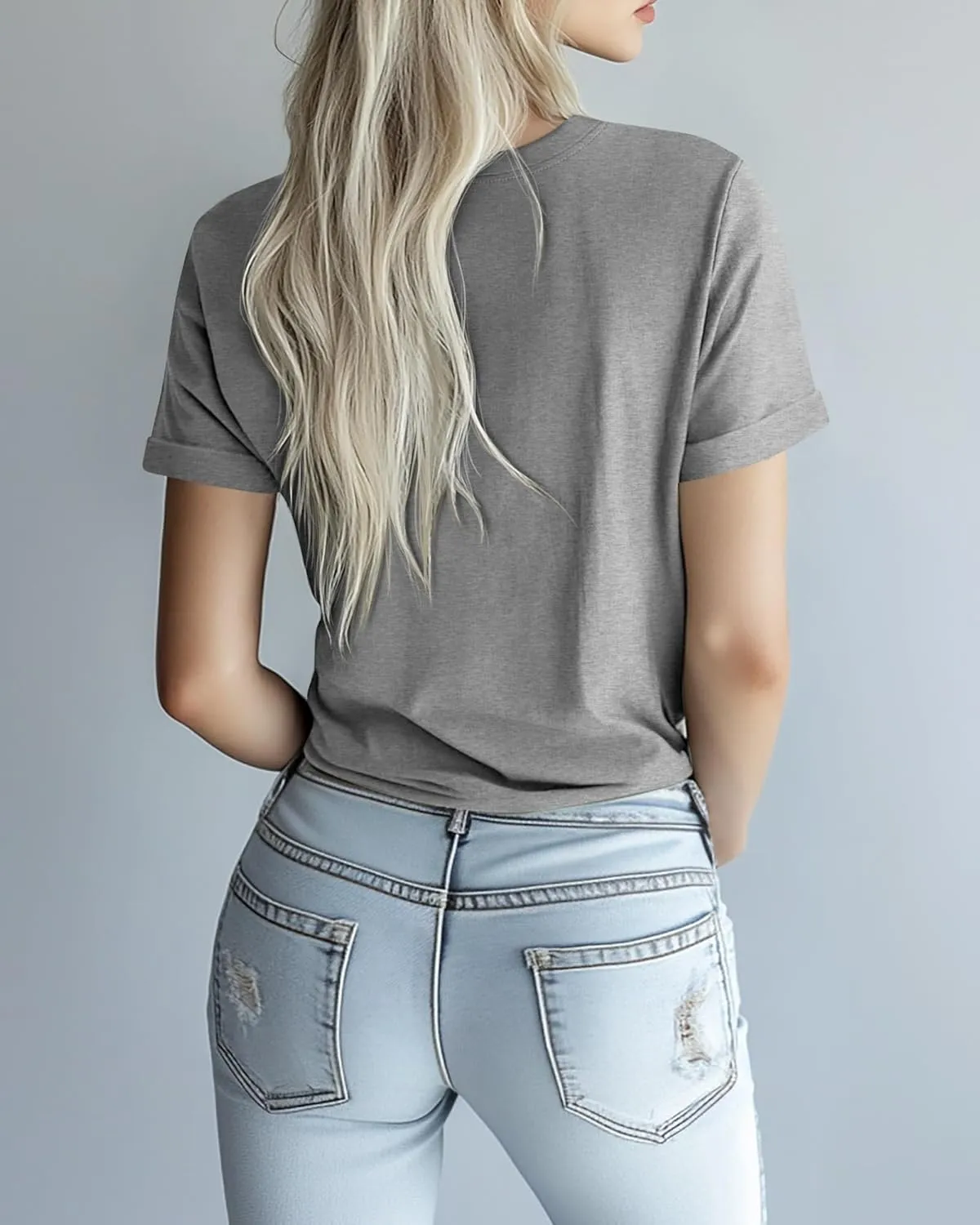 Huukeay 3 Pack Women's Cotton T Shirts Casual Short Sleeve Tunic Tops Crewneck Summer Plain Basic Loose Fit Tee