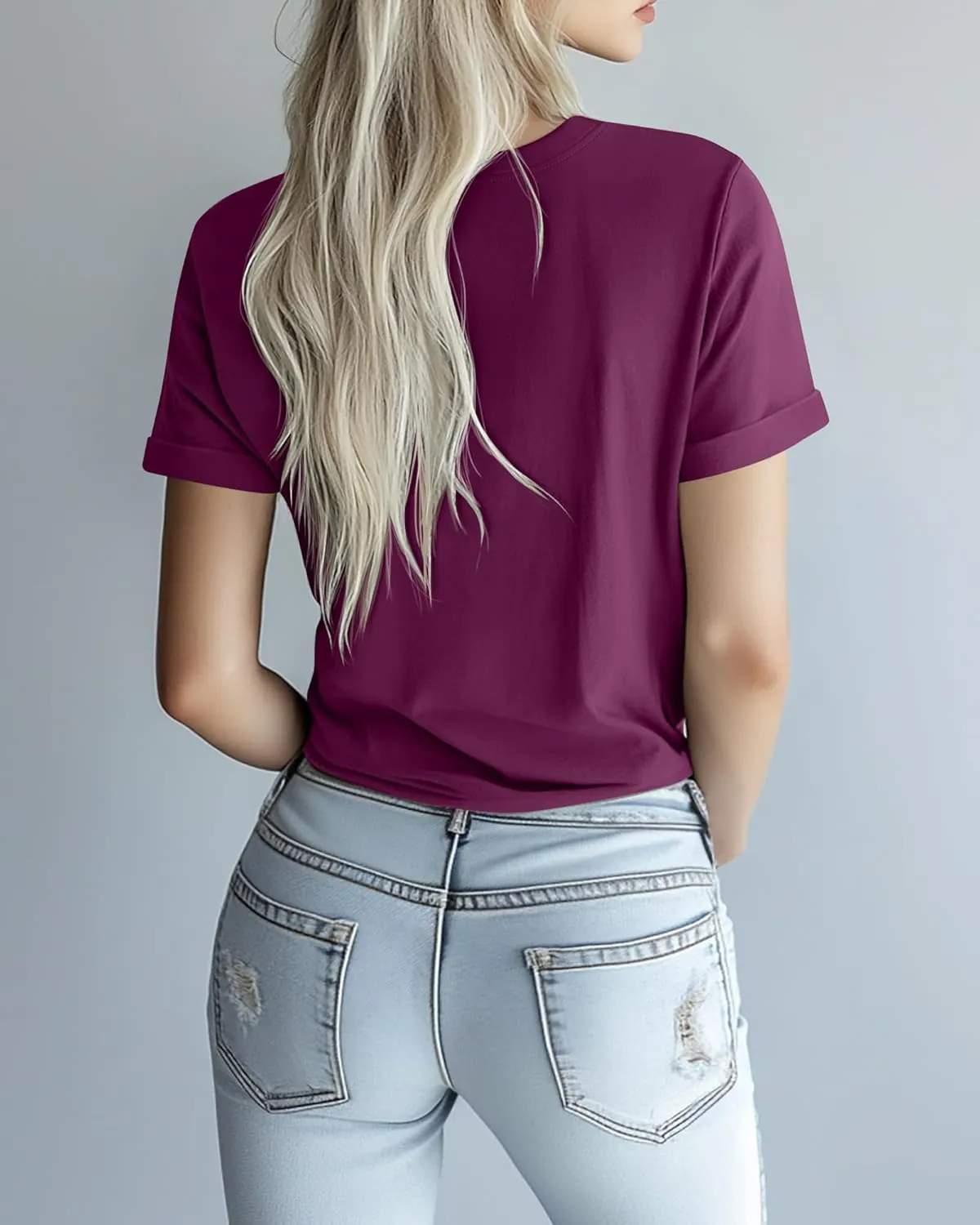 Huukeay 3 Pack Women's Cotton T Shirts Casual Short Sleeve Tunic Tops Crewneck Summer Plain Basic Loose Fit Tee