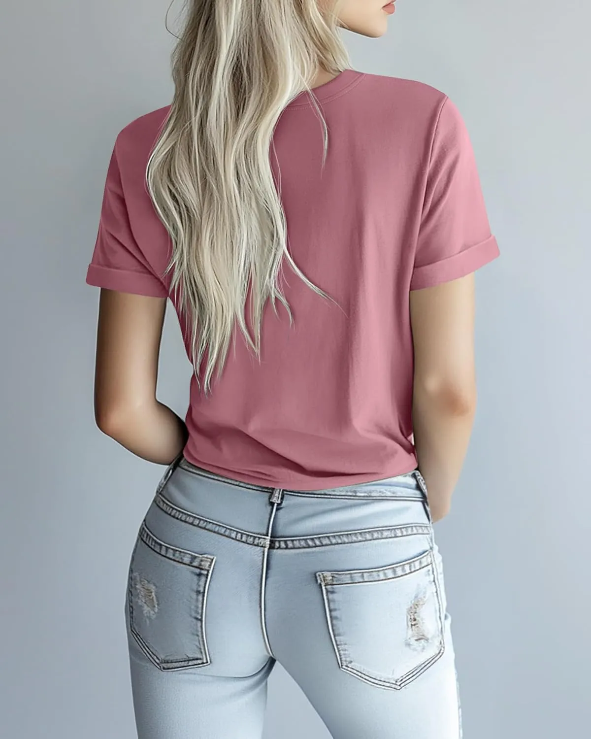 Huukeay 3 Pack Women's Cotton T Shirts Casual Short Sleeve Tunic Tops Crewneck Summer Plain Basic Loose Fit Tee