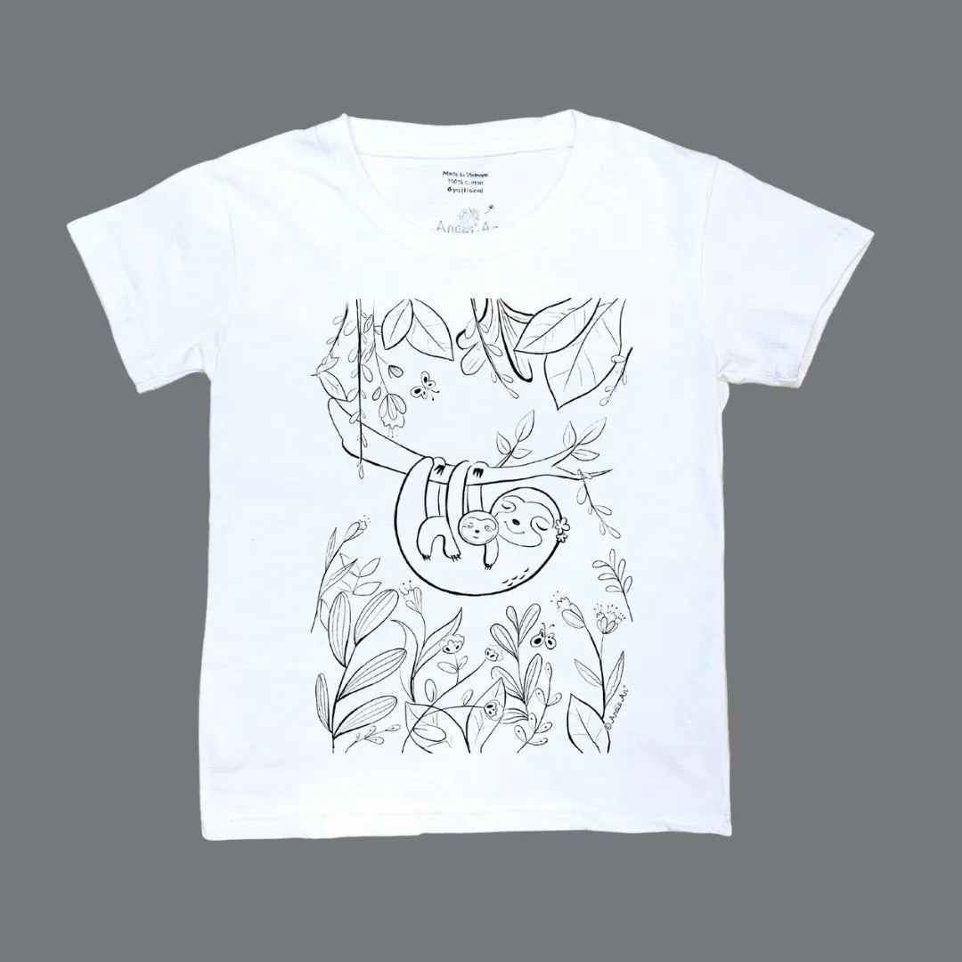 I Love My Parents (Sloth) - DIY Color-it-ful T-shirts