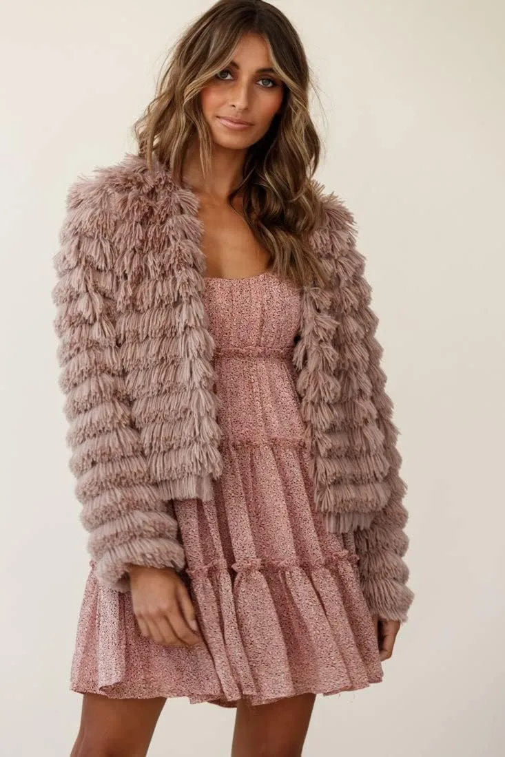 Inorin Womens Fall Open Front Cardigan Faux Fur Coat Vintage Parka Shaggy Jacket Warm Coat Tops