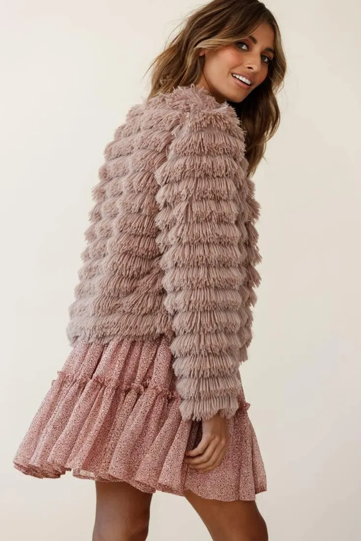 Inorin Womens Fall Open Front Cardigan Faux Fur Coat Vintage Parka Shaggy Jacket Warm Coat Tops