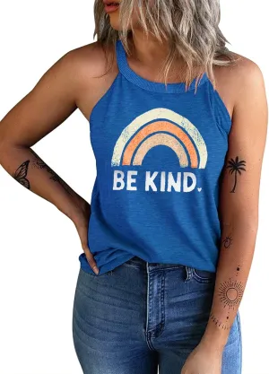 IRISGOD Womens High Neck Tank Tops Summer Graphic Halter Sleeveless Rocker Tee Shirts