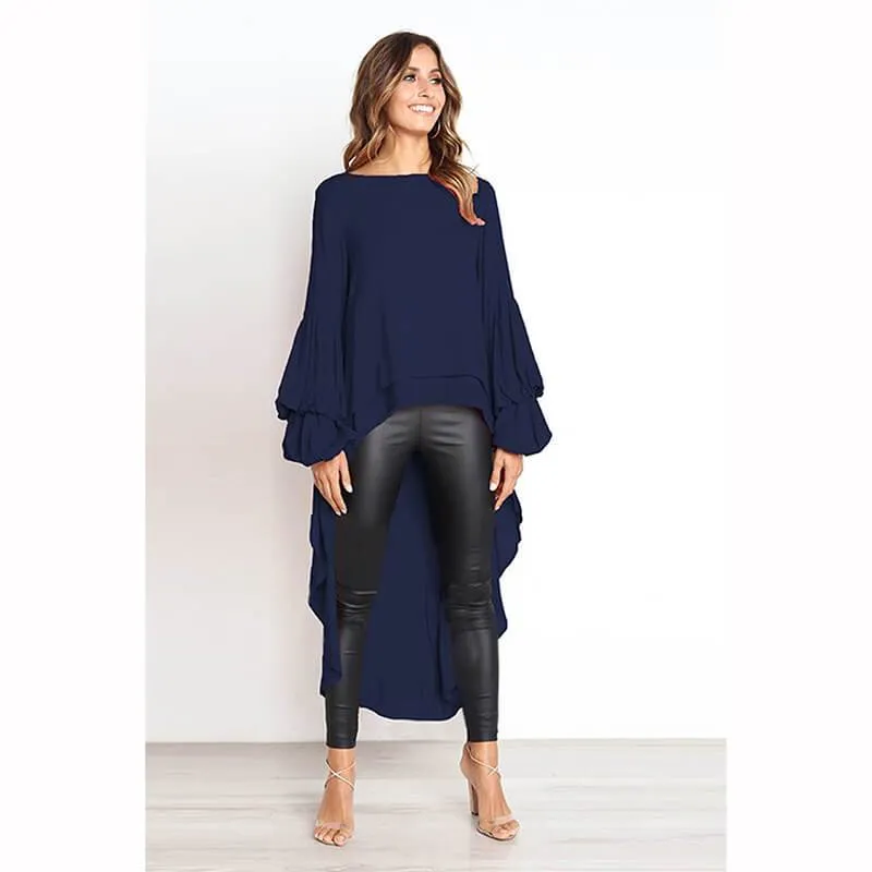 Irregular Long Sleeves Loose T-shirt