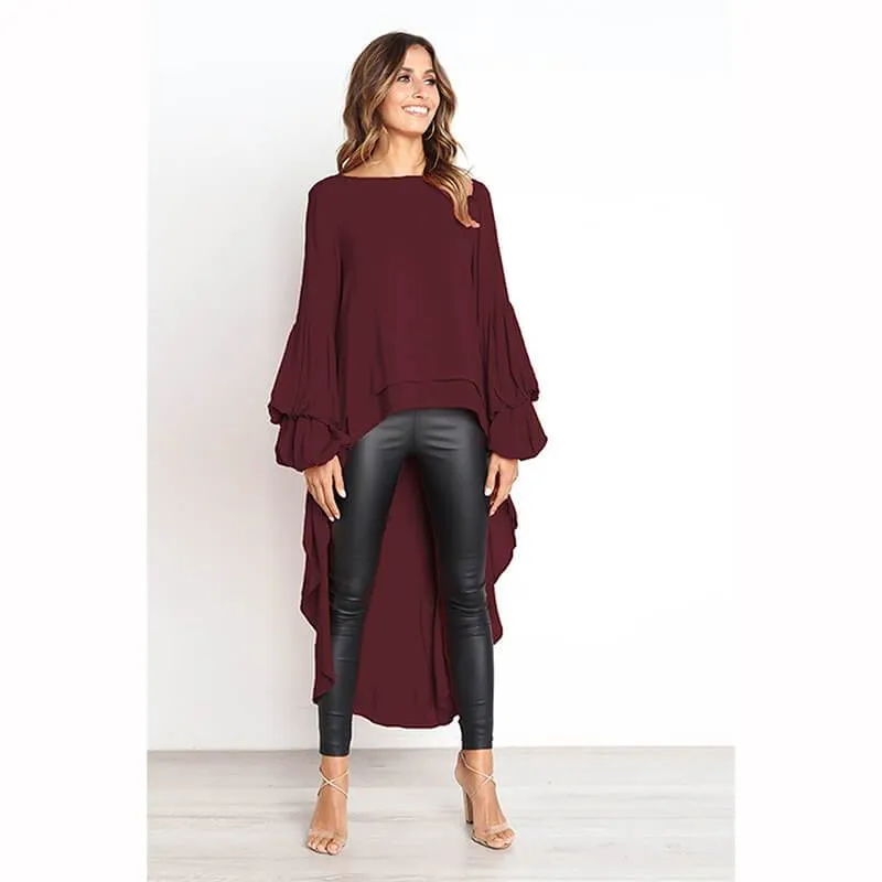 Irregular Long Sleeves Loose T-shirt