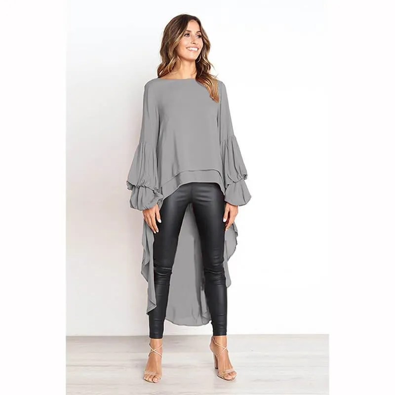 Irregular Long Sleeves Loose T-shirt