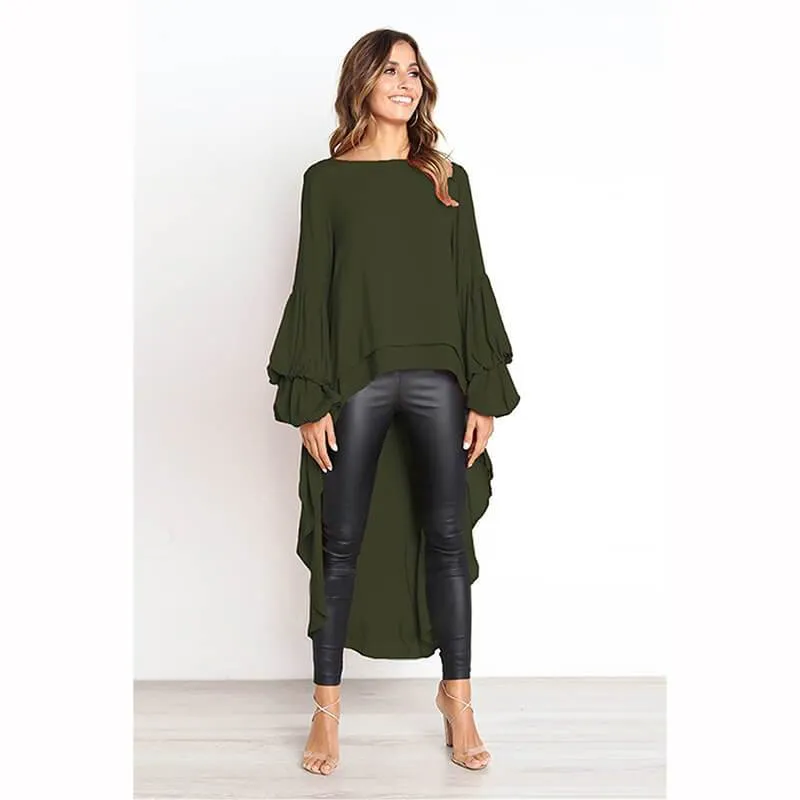 Irregular Long Sleeves Loose T-shirt