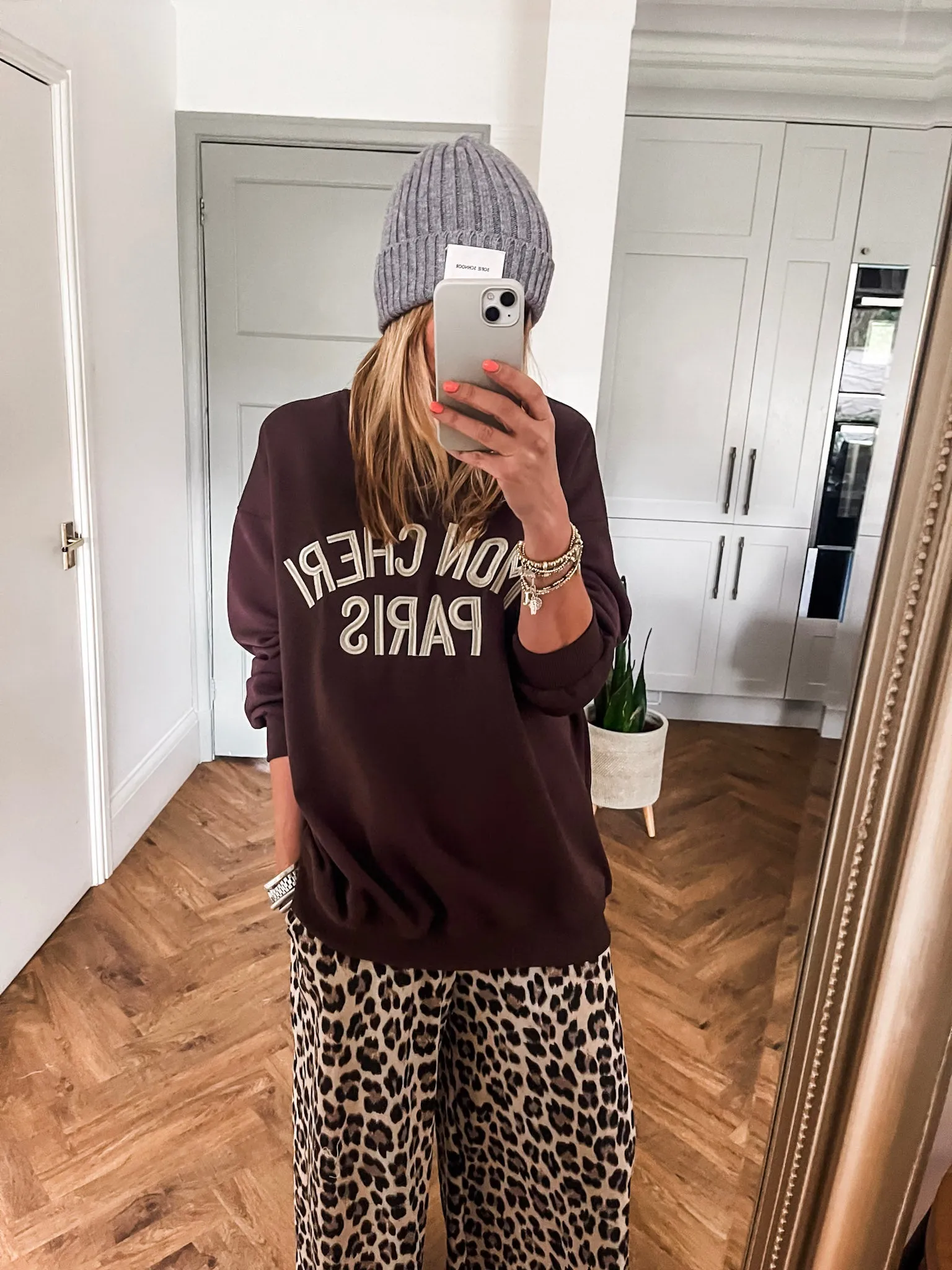 Jersey Leopard Wide Leg Trousers