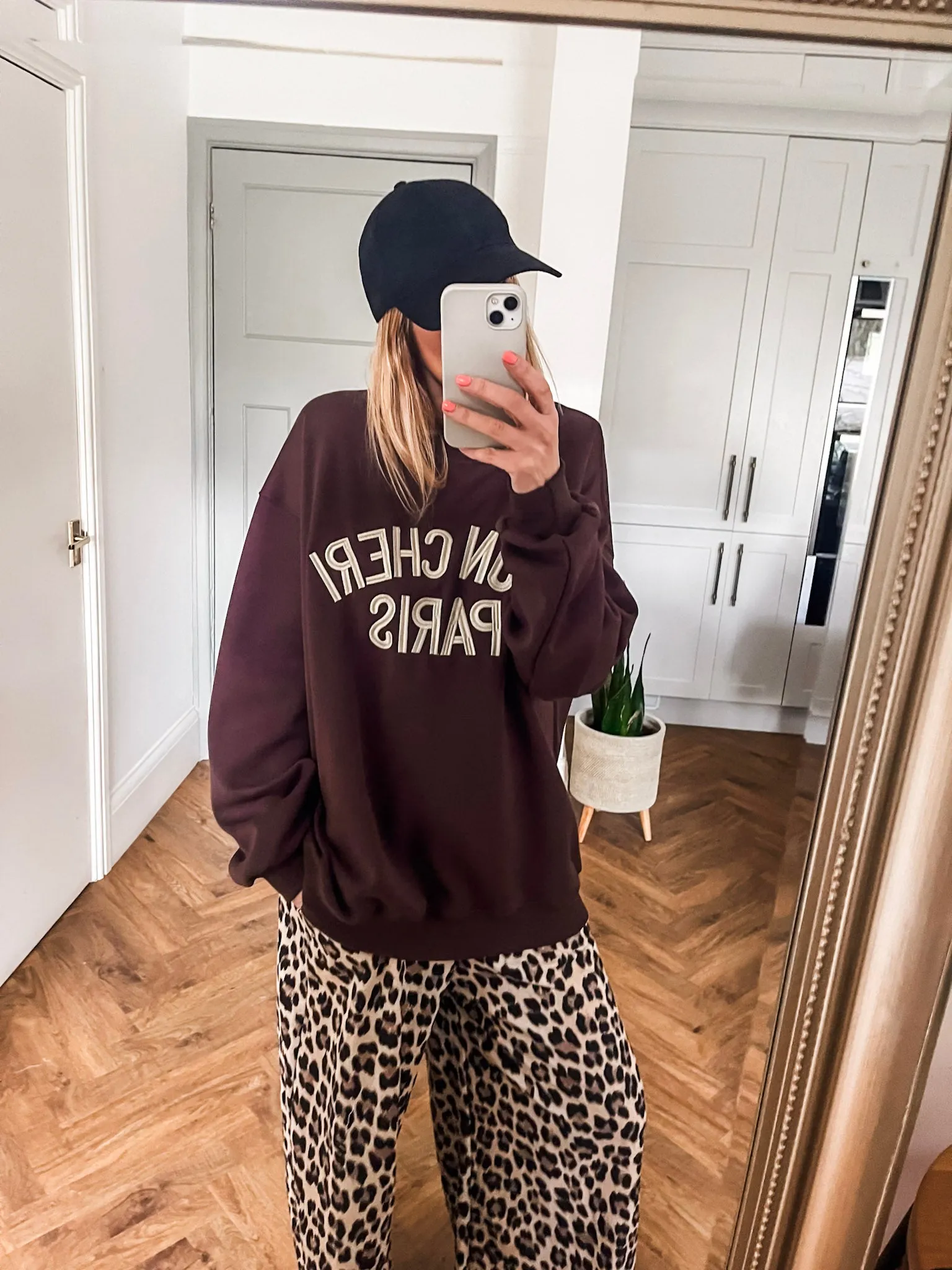 Jersey Leopard Wide Leg Trousers