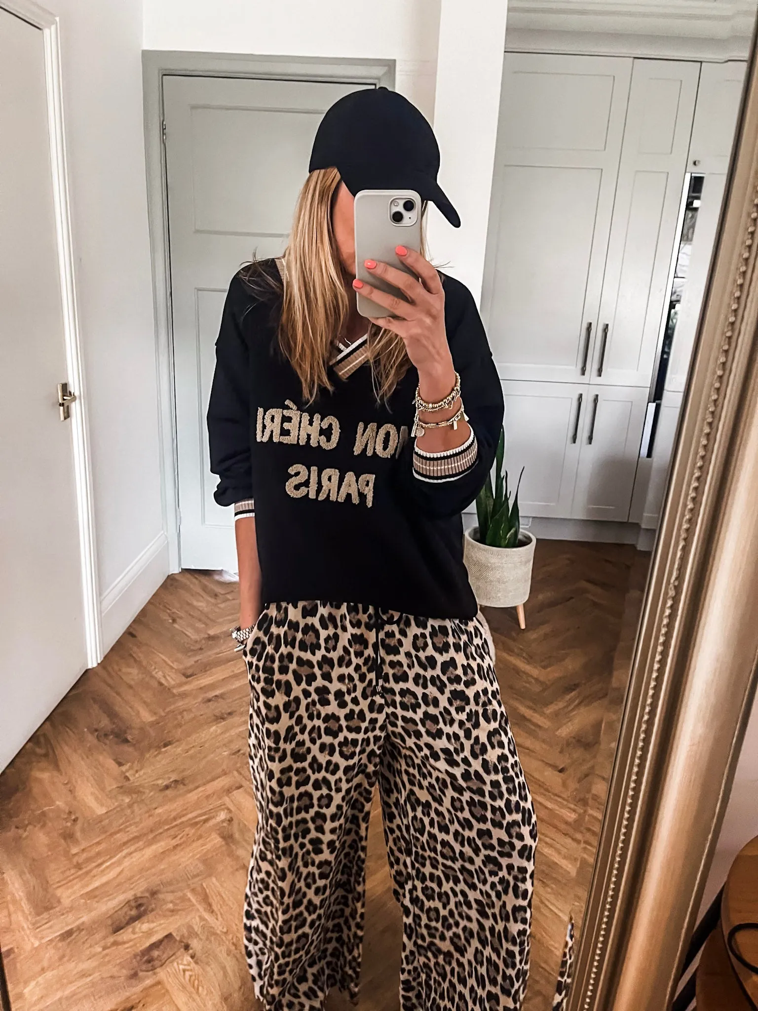 Jersey Leopard Wide Leg Trousers