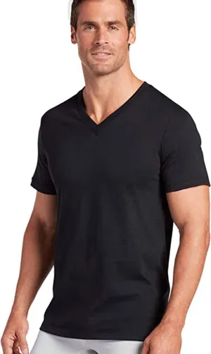 Jockey Men's 6 Pack Classic V-Neck Small Black Short Sleeve T-Shirt