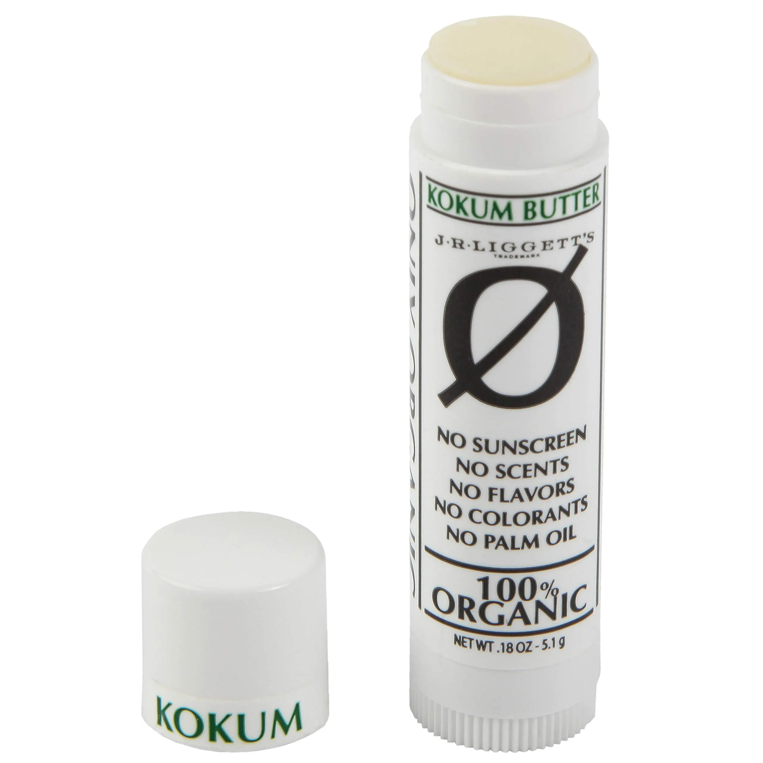 J·R·LIGGETT'S 100% Organic KOKUM LIP BUTTER - All Natural Pure Ingredients - Helps Protect & Nourish Lips - NO Sunscreen, NO Scents, NO Flavors, NO Colorant, NO Palm Oil, NO GMO’s.18 oz.