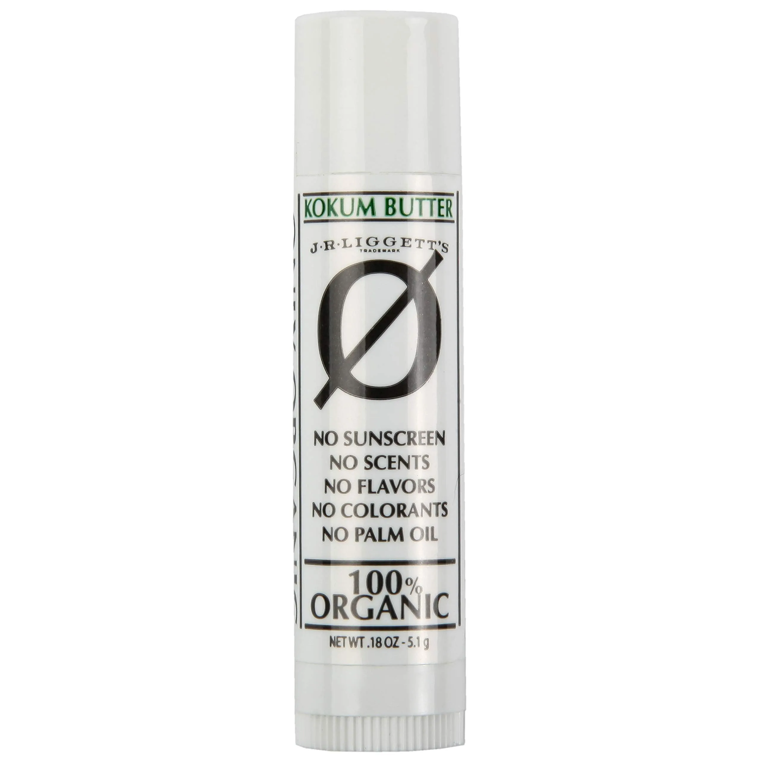 J·R·LIGGETT'S 100% Organic KOKUM LIP BUTTER - All Natural Pure Ingredients - Helps Protect & Nourish Lips - NO Sunscreen, NO Scents, NO Flavors, NO Colorant, NO Palm Oil, NO GMO’s.18 oz.