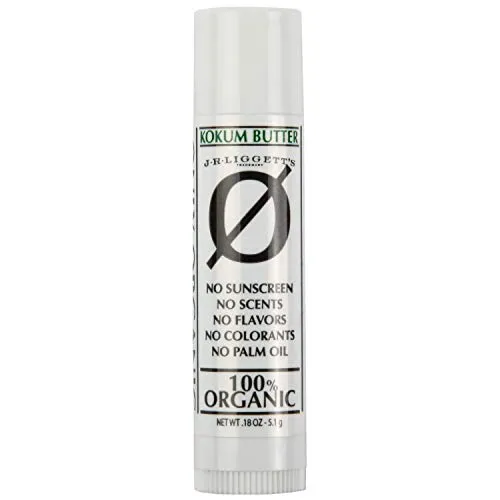 J·R·LIGGETT'S 100% Organic KOKUM LIP BUTTER - All Natural Pure Ingredients - Helps Protect & Nourish Lips - NO Sunscreen, NO Scents, NO Flavors, NO Colorant, NO Palm Oil, NO GMO’s.18 oz.
