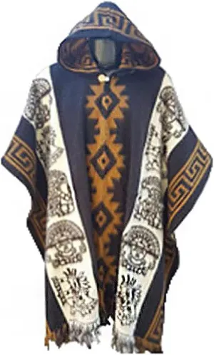 JXVX Mexican Poncho Shawl Vintage Hippie Sarape Pancho Cape Boho Totem Mexicanos Sleeveless Sweater Cloak Costume Outfit
