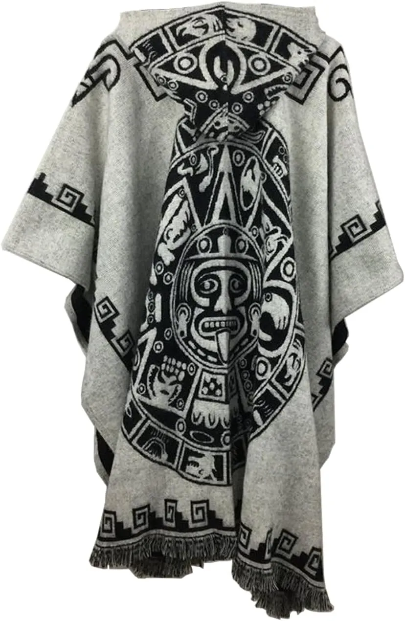 JXVX Mexican Poncho Shawl Vintage Hippie Sarape Pancho Cape Boho Totem Mexicanos Sleeveless Sweater Cloak Costume Outfit