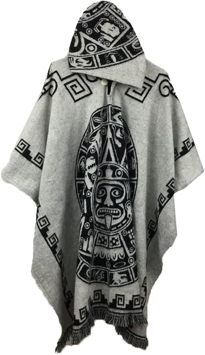 JXVX Mexican Poncho Shawl Vintage Hippie Sarape Pancho Cape Boho Totem Mexicanos Sleeveless Sweater Cloak Costume Outfit