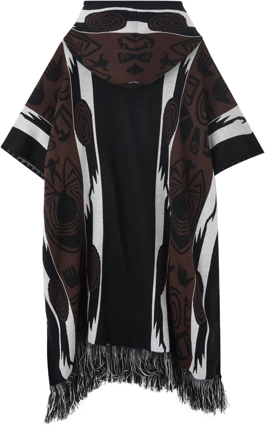 JXVX Mexican Poncho Shawl Vintage Hippie Sarape Pancho Cape Boho Totem Mexicanos Sleeveless Sweater Cloak Costume Outfit
