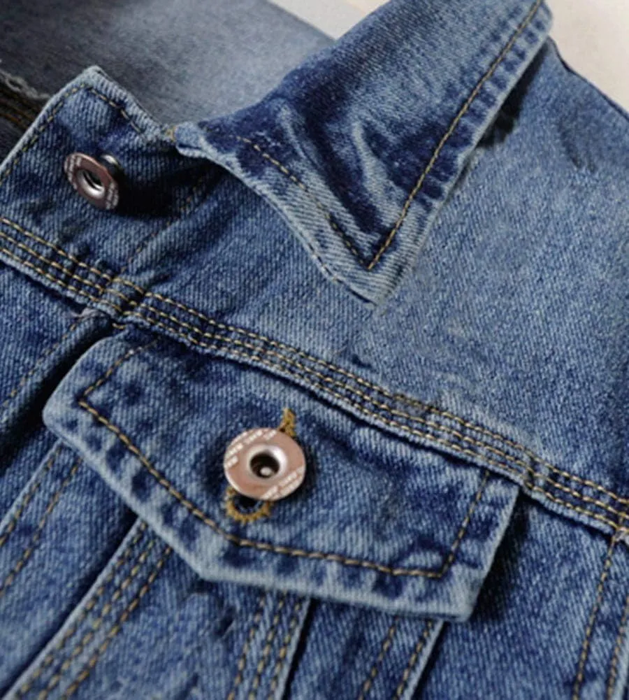 Kedera Womens Basic Button Down Vintage Black Long Sleeves Denim Jean Jacket Jacket for Women