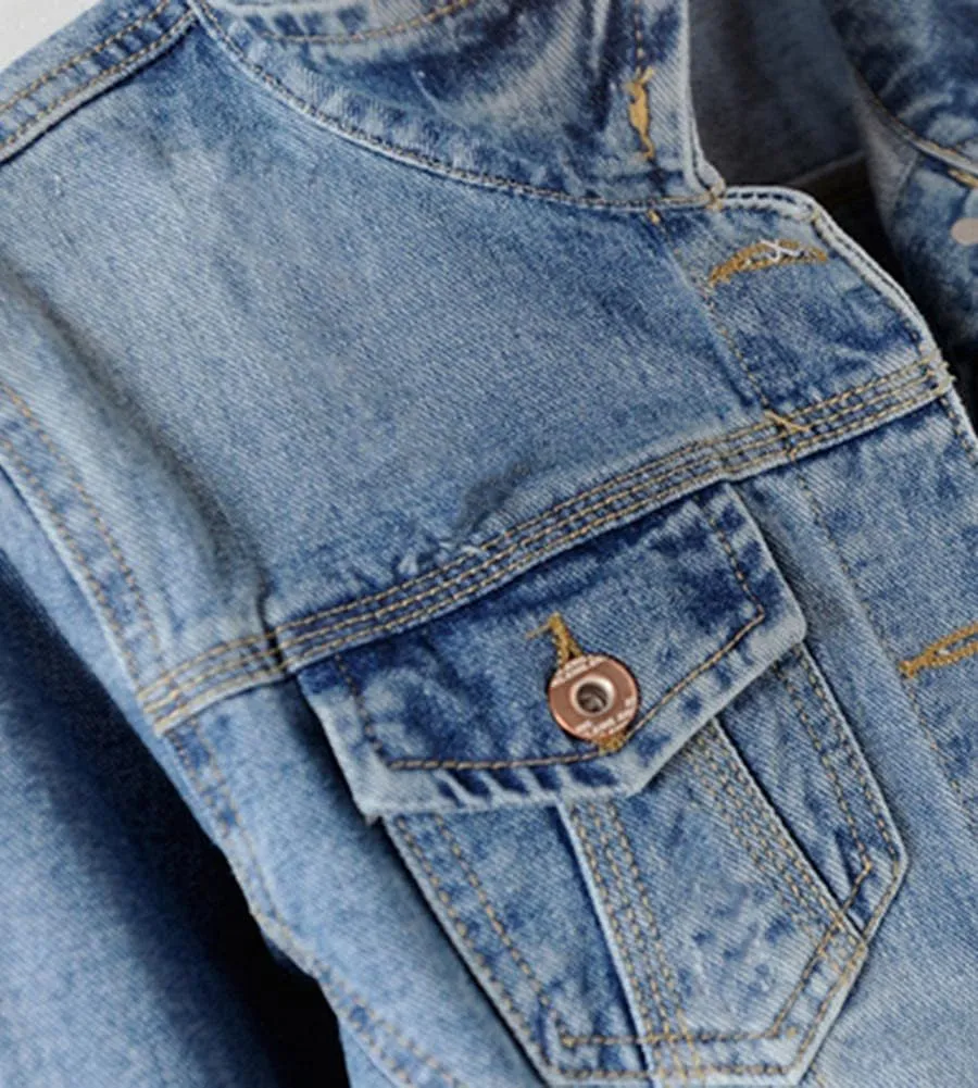 Kedera Womens Basic Button Down Vintage Black Long Sleeves Denim Jean Jacket Jacket for Women