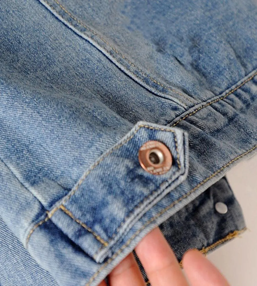Kedera Womens Basic Button Down Vintage Black Long Sleeves Denim Jean Jacket Jacket for Women