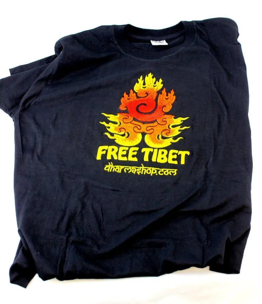 Kids Hand Embroidered Free Tibet T-Shirt