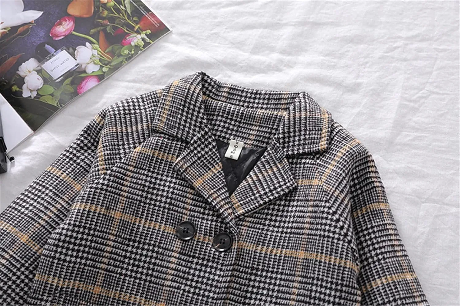 Kids Trench Coat for Toddler Boy Girls Woolden Overcoat Winter Dress Peacoat Double Breasted Wool Coat 1-5 Years