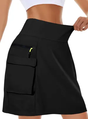 Kimmery Women's Quick Dry Cargo Skirt with 5 Pockets High Waisted Golf Skirts for Casual Hiking