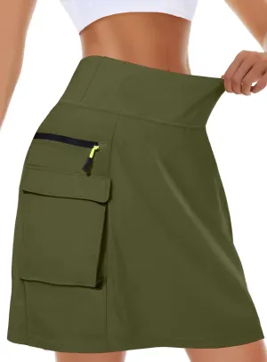 Kimmery Women's Quick Dry Cargo Skirt with 5 Pockets High Waisted Golf Skirts for Casual Hiking