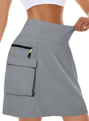 Kimmery Women's Quick Dry Cargo Skirt with 5 Pockets High Waisted Golf Skirts for Casual Hiking
