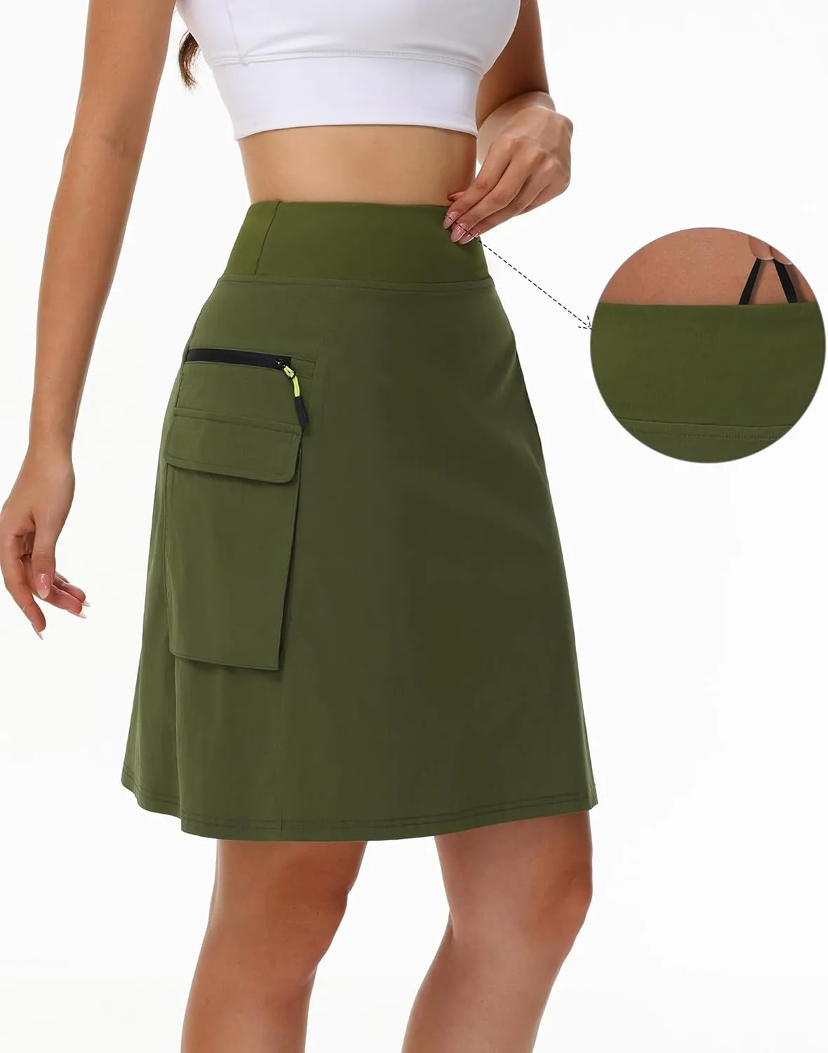 Kimmery Women's Quick Dry Cargo Skirt with 5 Pockets High Waisted Golf Skirts for Casual Hiking