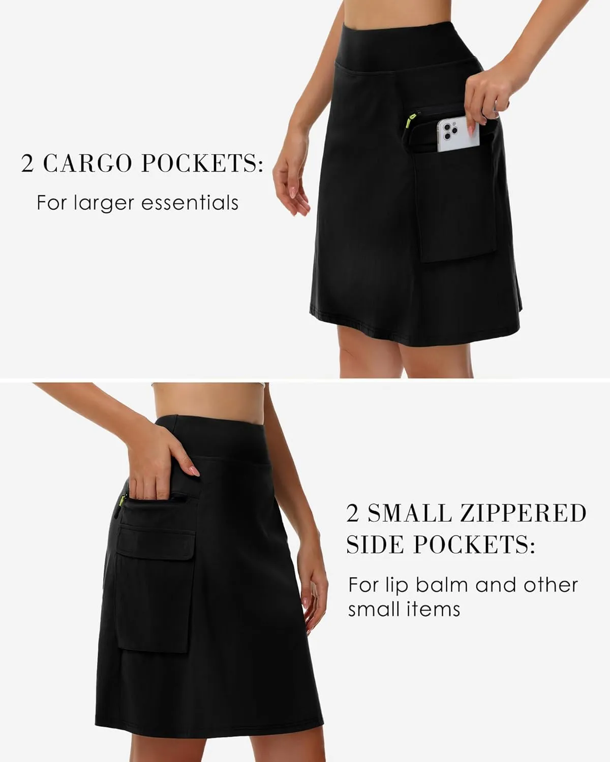 Kimmery Women's Quick Dry Cargo Skirt with 5 Pockets High Waisted Golf Skirts for Casual Hiking