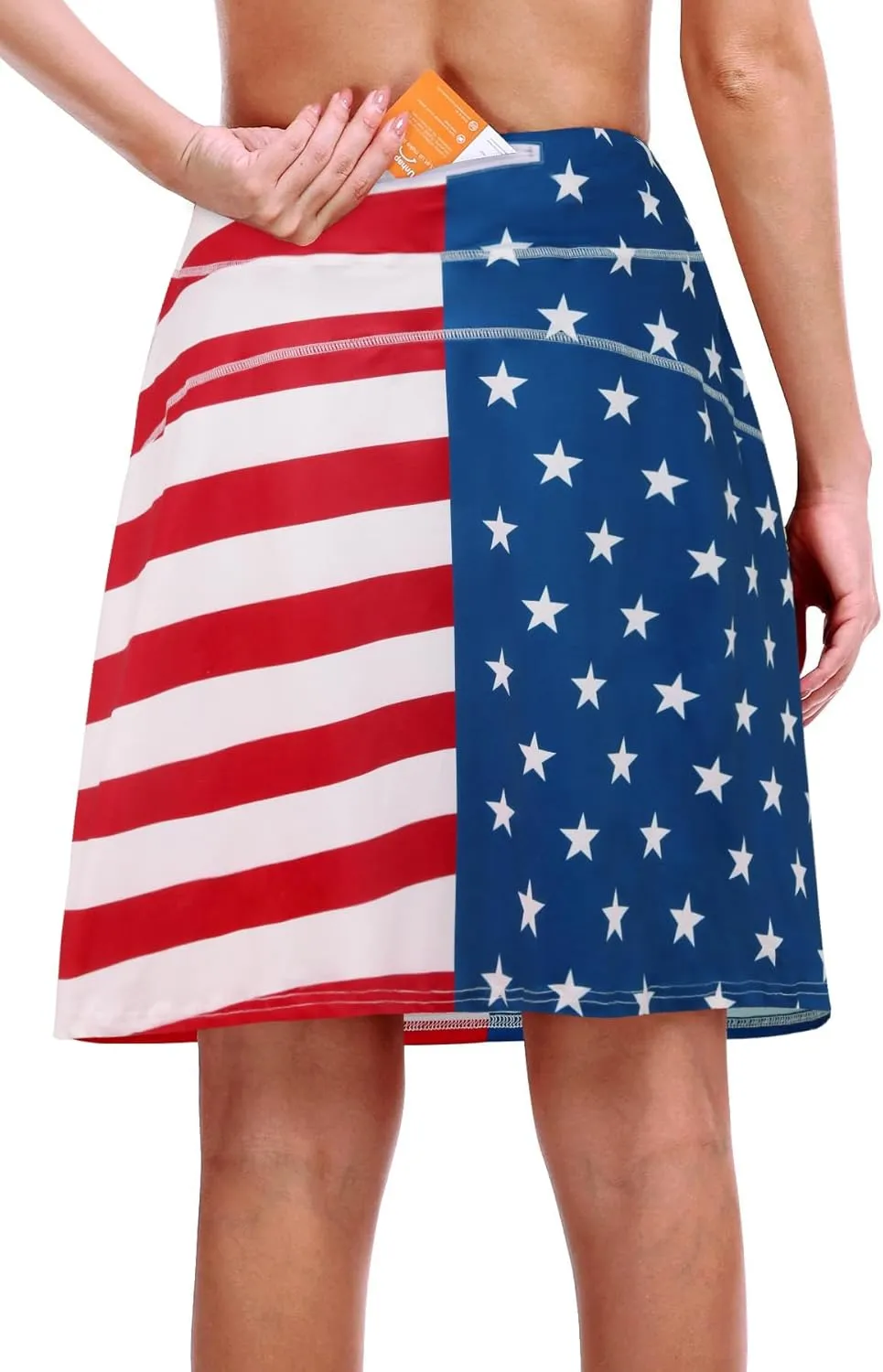 KORALHY 20" Knee Length Skorts Skirts for Women, High Waisted Tennis Athletic Skirt with Zipper Pocket