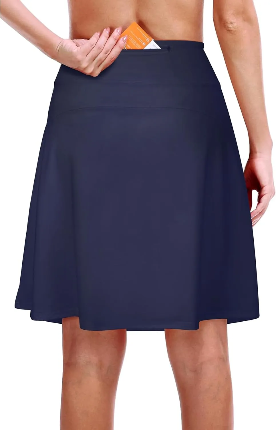 KORALHY 20" Knee Length Skorts Skirts for Women, High Waisted Tennis Athletic Skirt with Zipper Pocket
