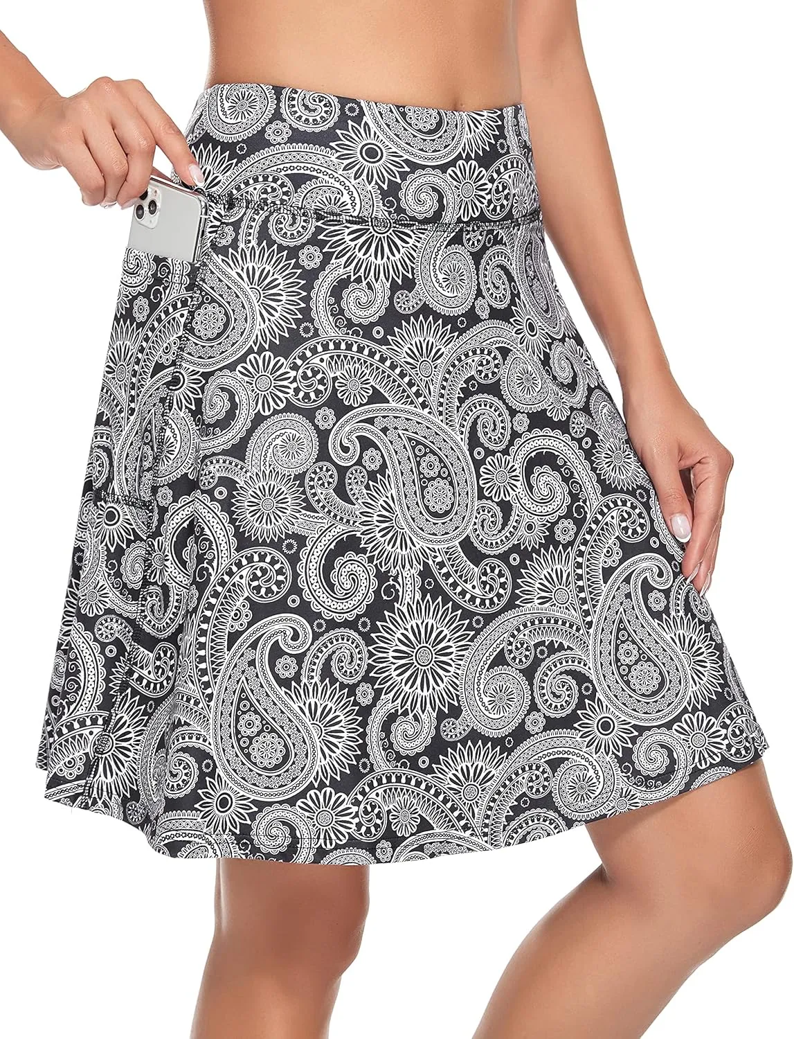KORALHY Women's 20" Knee Length Skorts Skirts Tennis Athletic Golf Causal Skort with 4 Pockets