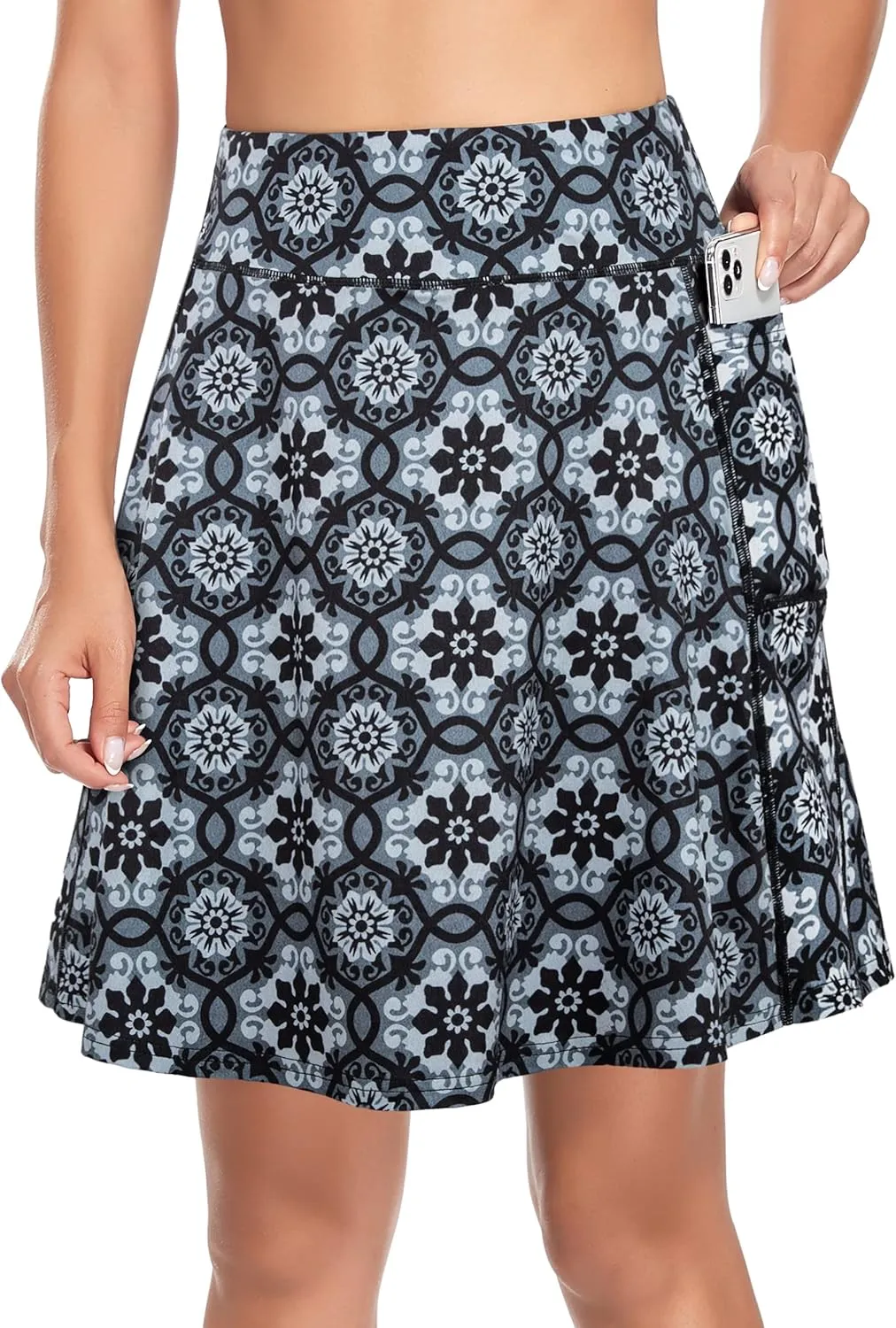 KORALHY Women's 20" Knee Length Skorts Skirts Tennis Athletic Golf Causal Skort with 4 Pockets