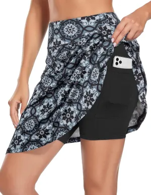 KORALHY Women's 20" Knee Length Skorts Skirts Tennis Athletic Golf Causal Skort with 4 Pockets