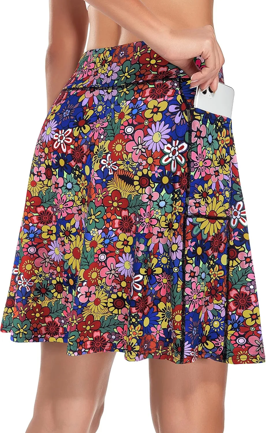 KORALHY Women's 20" Knee Length Skorts Skirts Tennis Athletic Golf Causal Skort with 4 Pockets