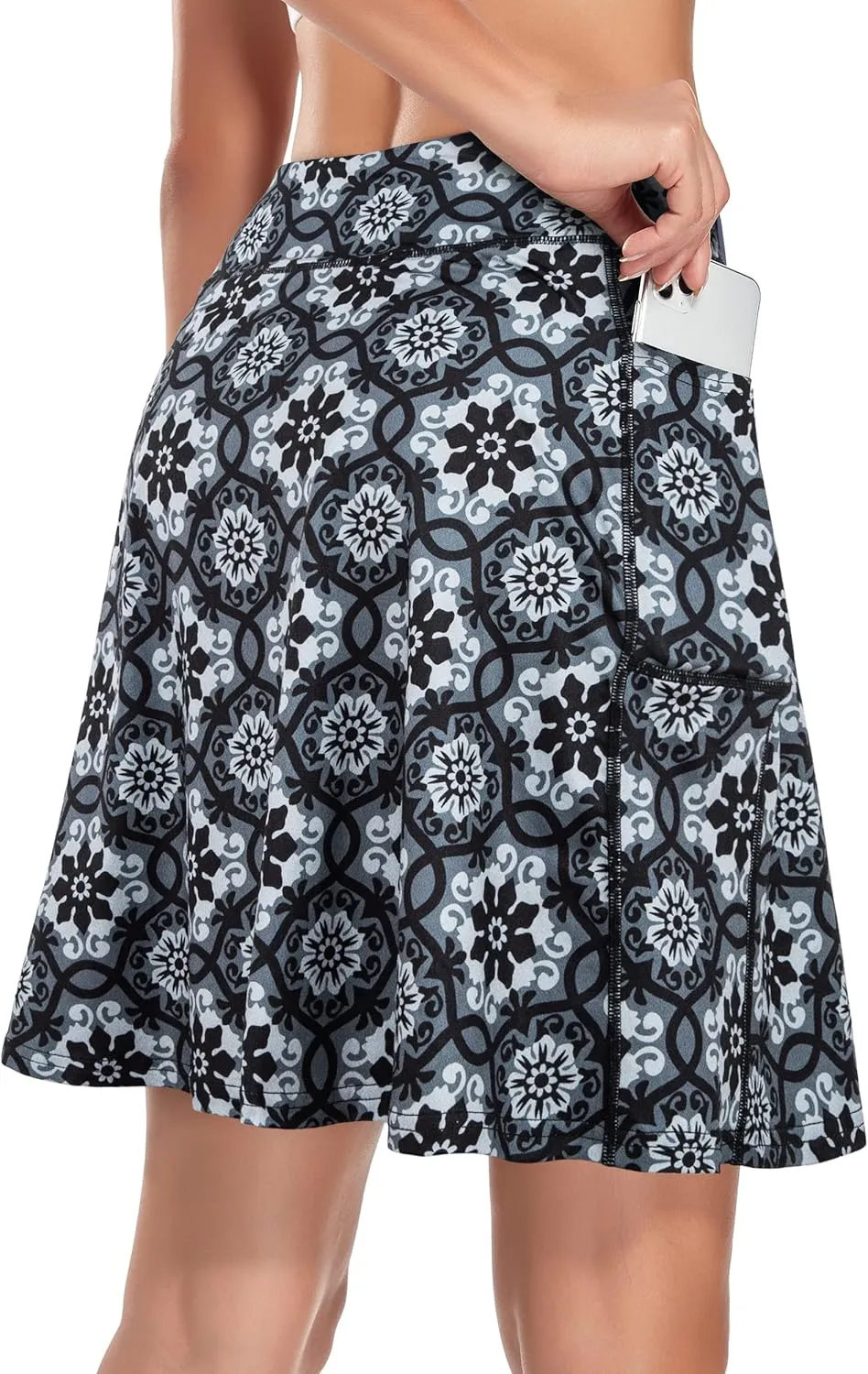 KORALHY Women's 20" Knee Length Skorts Skirts Tennis Athletic Golf Causal Skort with 4 Pockets