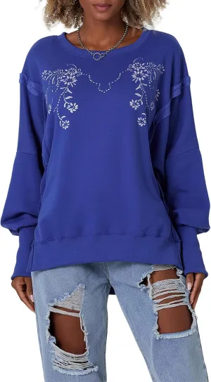 KOSUSANILL Womens Oversized Crewneck Sweatshirt Y2k Long Sleeve Pullovers Striped Retro Aesthetic Vintage Hoodie Sweater Tops