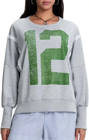 KOSUSANILL Womens Oversized Crewneck Sweatshirt Y2k Long Sleeve Pullovers Striped Retro Aesthetic Vintage Hoodie Sweater Tops